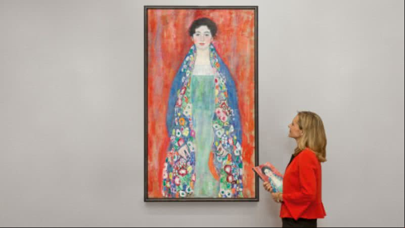 "Retrato da Senhorita Lieser”, de Gustav Klimt - Reprodução/Instagram/@auktionshausimkinsky