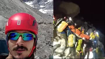 Imagens mostrando o brasileiro e momento de seu resgate - Divulgação/ Redes Sociais