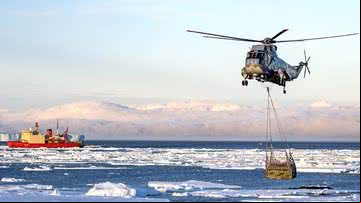 Imagem de um helicóptero Armada Argentina na Península Antártica - Reprodução/Exército argentino