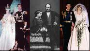 Rainha Elizabeth II e príncipe Philip, Rainha Victoria e príncipe Alberto, e príncipe Charles e princesa Diana - Domínio Público via Wikimedia Commons / Getty Images