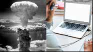 Explosão da bomba atômica em Nagasaki (à esqu.) e foto ilustrativa (à dir.) - Getty Images