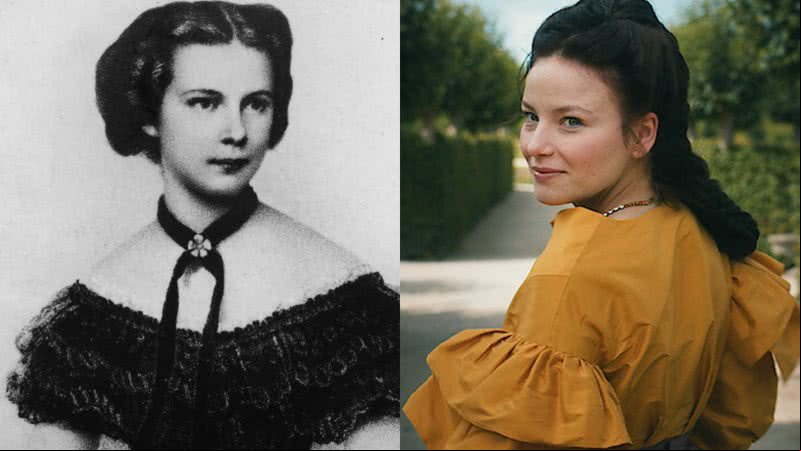 Realidade e ficção: Elisabeth da Áustria - Getty Images e divulgação/Netflix