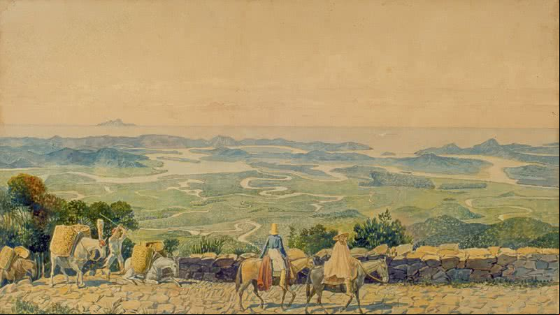 Calçada de Lorena, pintura de Oscar Pereira da Silva, - Museu Paulista