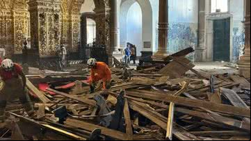 Registro da igreja de São Francisco após acidente - Defesa Civil de Salvador
