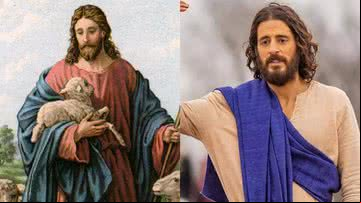 Ilustração representando Jesus (à esqu.) e cena de The Chosen (à dir.) - Getty Images