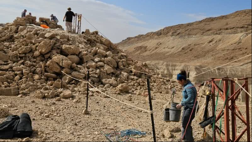 Fotografia tirada durante projeto de escavação no Deserto da Judeia - Divulgação/Autoridade de Antiguidades de Israel