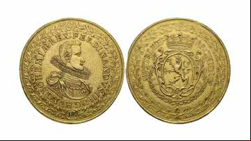 Moeda de ouro cunhada em 1629 faz parte da coleção - Divulgação/Flint Culture