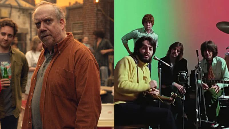 Cenas do episódio 'Eulogy', de 'Black Mirror', e do documentário 'The Beatles: Get Back' - Divulgação/Netflix / Reprodução/Disney+