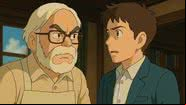 Ilustração em estilo Ghibli de Hayao Miyazaki (à esq.), criador dos estúdios que já se posicionou contra a IA - Reprodução