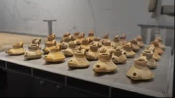 Exposição com artefatos de Gaza - Reprodução/Vídeo/YouTube/The National News