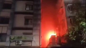 Registro em vídeo do momento do incêndio - Reprodução/Vídeo/Redes Sociais