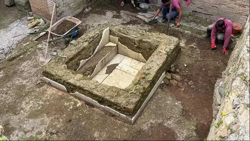 Vista da descoberta dentro das termas romanas - Divulgação/Parco Archeologico dell'Appia Antica