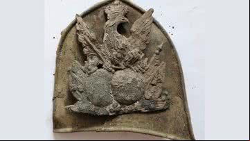 Capacete militar encontrado na Polônia - Lubelski Wojewódzki Konserwator Zabytków via Facebook