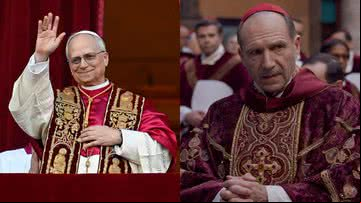 Papa Leão XIV e cena do filme Conclave - Getty Images e Divulgação