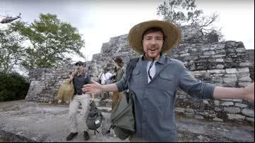 Youtuber ou 100 horas em sítio arqueológico - Reprodução/Mr. Beast via Youtube
