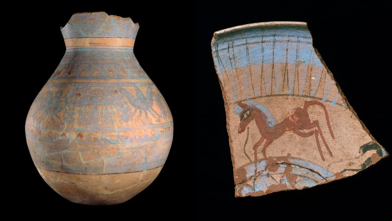 Antigos artefatos egípcios pintados com pigmento azul - Getty Images