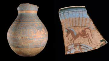 Antigos artefatos egípcios pintados com pigmento azul - Getty Images