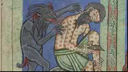 Ilustração medieval representando Jó, acometido de lepra - Domínio Público