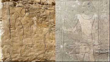 Montagem mostrando fotografias tiradas na tumba - Divulgação/ Polish Centre of Mediterranean Archaeology
