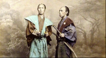 Samurais em fins do século 19 - Reprodução