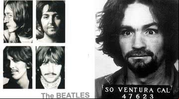 Capa alternativa do White Albumem montagem com mugshot de Charles Manson - Divulgação