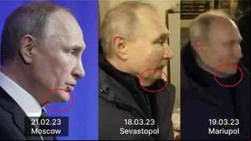 Vladimir Putin e seu suposto sósia - Divulgação / Redes sociais