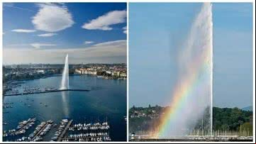 A Jet D'Eau, considerada uma das fontes mais altas do mundo - Divulgação / Redes sociais