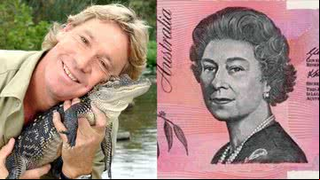 Montagem de Steve Irwin com cédula contendo rosto de Elizabeth II - Reserve Bank of Australia / Getty Images