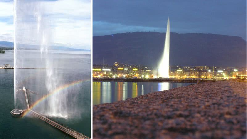 Fotografias da Jet d'Eau - Divulgação/ Wikimedia Commons/ Licença Livre