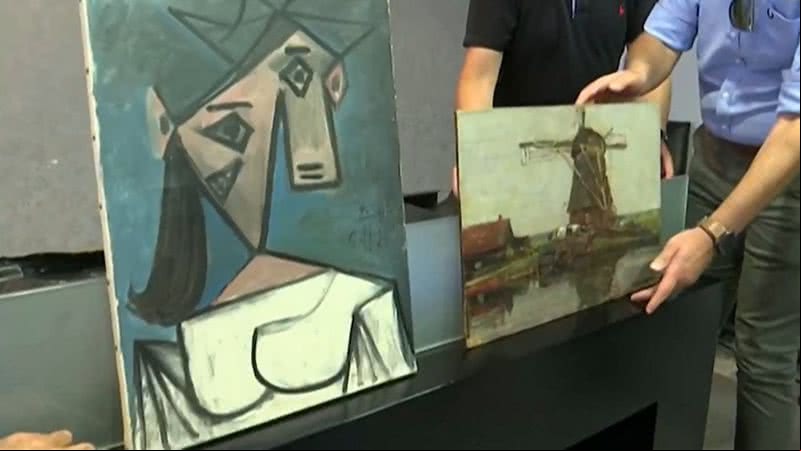 Imagem das pinturas encontradas - Divulgação/ Vídeo/ G1