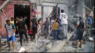 Civis palestinos após bombardeios de Israel em Gaza no dia 9 de outubro - Getty Images