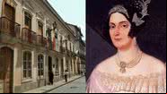 Montagem da Marquesa de Santos ao lado de seu Solar - Domínio Público / Wikimedia Commons / Dornicke